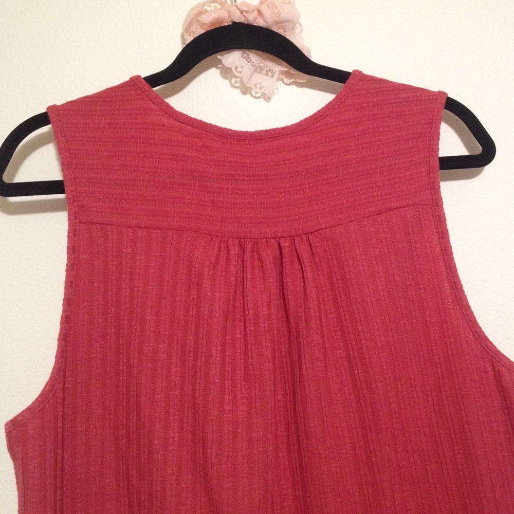 NY Collection Red Rust Button-up Vest Tank - Picture 8 of 10